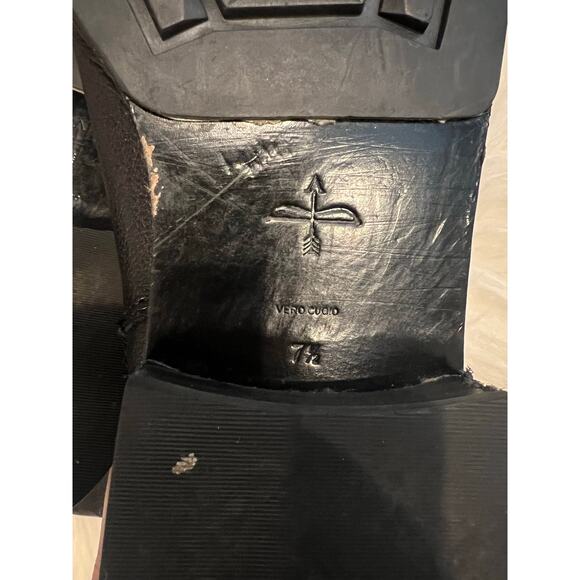 Vero Cuoio Italian Black Leather Made in Italy Knee High Lace Up Boots Size 7.5 - Picture 6 of 9